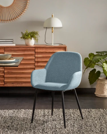 Обеденный стул La Forma (ex Julia Grup) Konna (Синий/ Сталь,Фанера,Пена,Полипропилен,Металл)