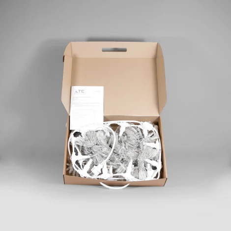 Гирлянда Занавес с колпачком 2 x 3 м тепло-белый с мерцанием белого диода 220В, 600 LED, провод прозрачный ПВХ, IP65 Laitcom PCL602BLWCAP-10-2WW