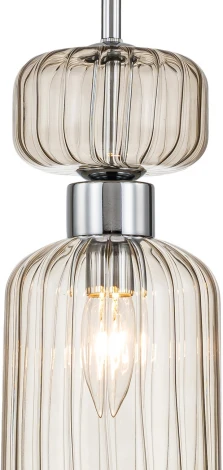 Подвесной светильник Escada Gloss 1141/1S Chrome/Beige 1x60Вт E14, металл/стекло, хром/бежевый (220V, на проводе)