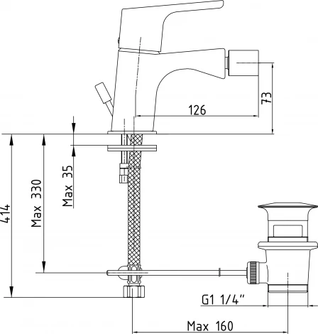 Смеситель E.C.A. Luna 102810192EX для биде