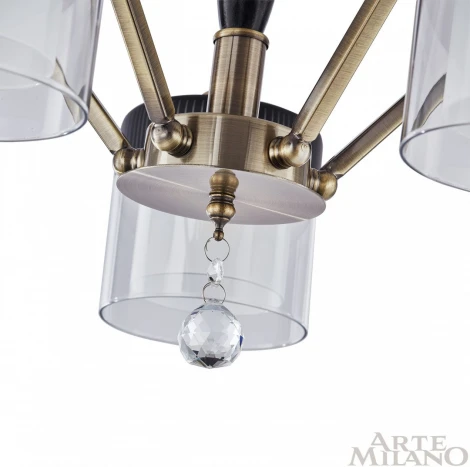 Потолочная люстра на штанге Arte Milano Napoli-2646 332646/5 AB+BK (220V, подвески)