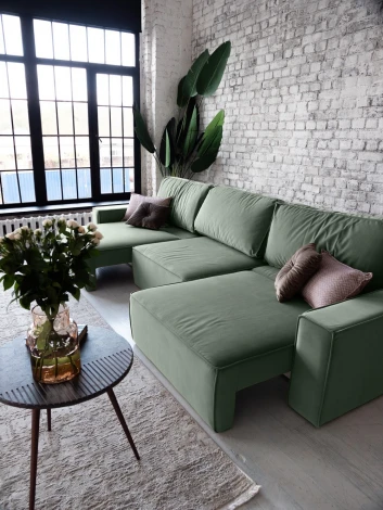 КОРСО XL Диван тканевый прямой зеленый D1 furniture арт.AAA41701003