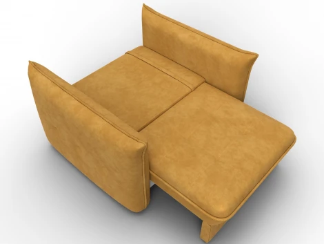 Кресло Лига-100 НПБ (ДСП,Фанера,Велюр/Желтый) Лига Диванов 136990