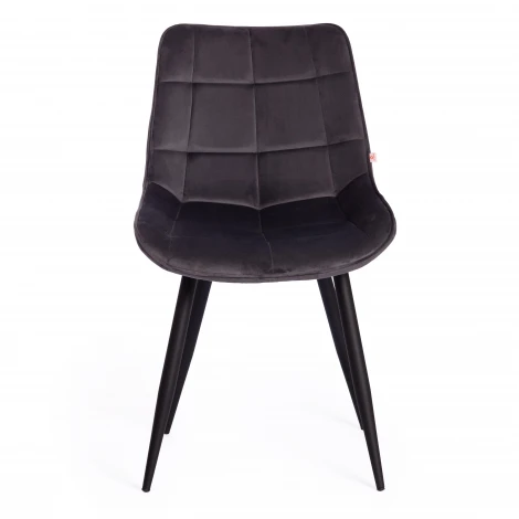 Стул Abruzzo/Абруццо (мод. 8060)/2 шт. в упаковке металл/велюр, 54х62х83см, серый (HLR-21)/черный (Комплект из 2 шт.) Tetchair 24536