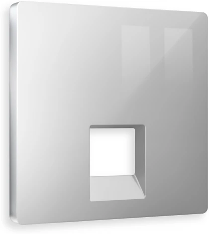 Лицевая панель Ambrella Volt ALFA (Серебро глянец) для компьютерной/телефонной розетки RJ-45/RJ-11 QUANT AP4120