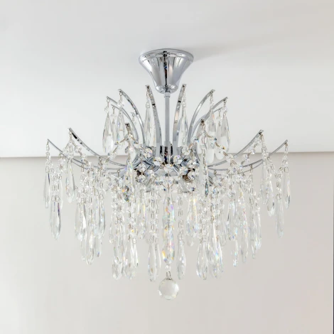 Потолочная люстра каскадная на штанге Citilux Селена CL302160 (220V, хрусталь)