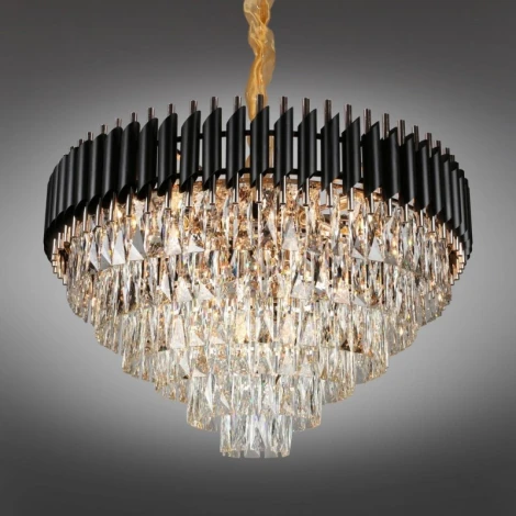 Подвесная люстра Omnilux 818 OML-81803-24 (220V, хрусталь, на цепи, круглые)