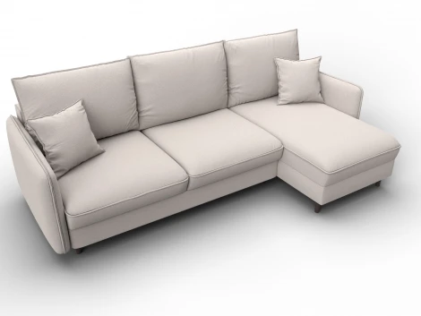 Диван угловой Лига-064 НПБ угол универсальный (ДСП/Дерево/Замша/Бежевый) Лига Диванов 129639