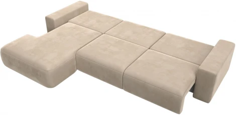 Диван угловой Лига-036 НПБ Классик Лонг левый угол (Бежевый/Велюр) Лига Диванов арт.121390L