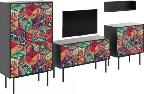 Композиция Boho Color 2 ОГОГО (арт.599560), (ЛДСП/Черный)