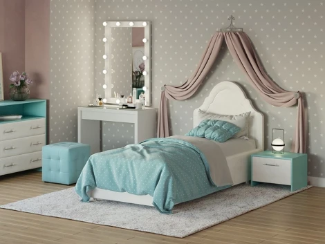 PROxSON Кровать Эльза (Ткань: Велюр Лофти Лён) 80x190