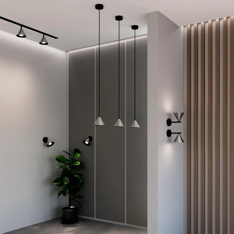 Бра Wolta WSL-GU10/W08CH под лампу GU10 Черный / Серый BELLO