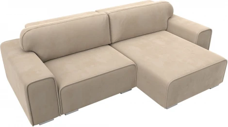 Диван угловой Лига-029 правый угол (Бежевый/Велюр) Лига Диванов арт.121924
