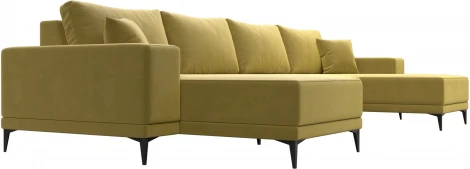 Диван П-образный Льюес (Желтый/Микровельвет) Лига Диванов арт.122416