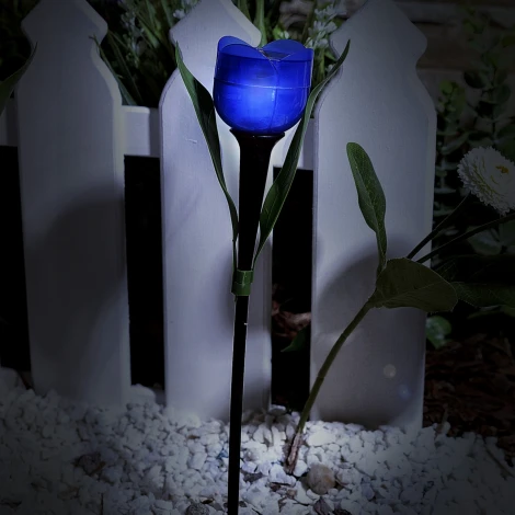 Грунтовый светильник на солнечной батарее Uniel USL-C-454/PT305 BLUE TULIP (LED, цветы)