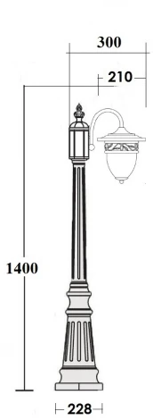 Наземный фонарь Oasis Light KRAKOV 1 L 87211L/18 Gb (220V, фонарь, под старину, IP44)