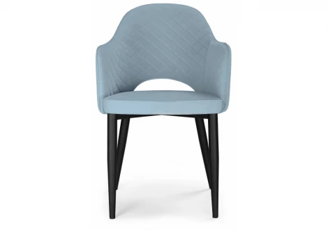 Обеденный стул на металлокаркасе Woodville Vener light blue / black 15092