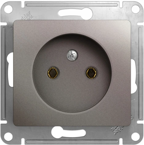 Розетка встраиваемая без заземления (платина) Systeme Electric Glossa GSL001241