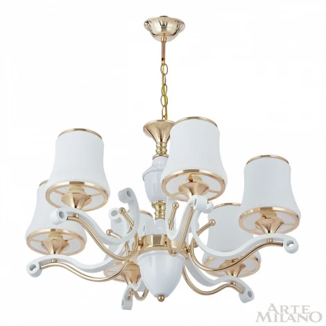 Подвесная люстра Arte Milano Florentia-3987 303987/6 Wh/Gd (220V, на цепи)