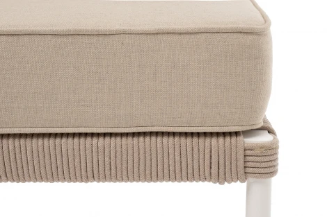 "Канны" модульная угловая лаунж-зона из роупа (веревки) со столом "Диего" (молочный), цвет бежевый 4SIS арт.УТ-00008432