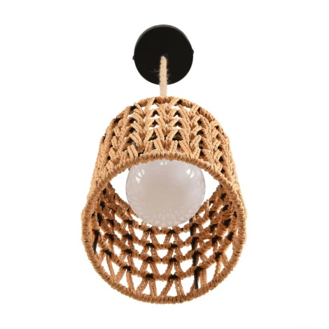 Подвесной светильник Lumion Boho 8366/1A черный/серый/бежевый, бетон/металл/джутовый шнур E27 LED 10W 220V