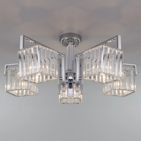 Потолочная люстра Eurosvet April 10117/5 хром/прозрачный хрусталь Strotskis