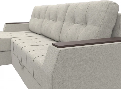 Диван угловой Эмир БС левый угол (Бежевый/Рогожка) Лига Диванов арт.123009L