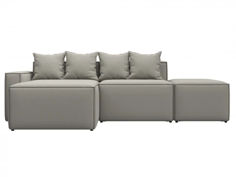 Диван угловой модульный Лига-063 угол левый (ДСП/Пластик/Рогожка/Бежевый) Лига Диванов 129783L