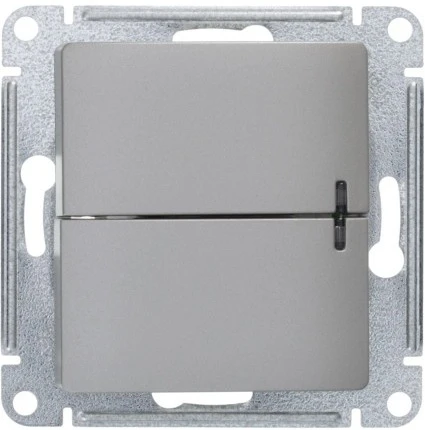 Выключатель встраиваемый двухклавишный с подсветкой (платина) Systeme Electric Glossa GSL001253