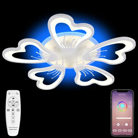 Потолочная люстра светодиодная LED LAMPS 81133, 120W, белый, LED с RGB подсветкой