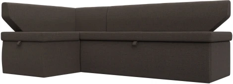 Диван кухонный угловой Омура левый угол (Коричневый/Рогожка) Лига Диванов арт.125896L