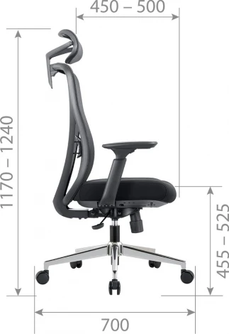 Компьютерное кресло CHAIRMAN CH585 (Металл,Пластик,Ткань,Сетка/Черный)