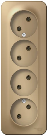 Розетка накладная четверная без заземления (титан) Systeme Electric Blanca BLNRA000414