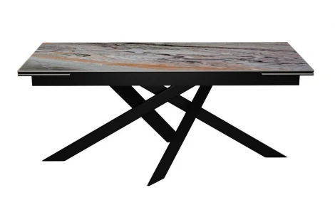 Стол DikLine EKX180, Керамика Venetian Brown Light глянец (К4), опоры черные (2 уп.) 00-00081528