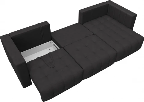 Диван угловой Лига-052 НПБ Лонг угол универсальный Лига Диванов (Замша) арт.128837