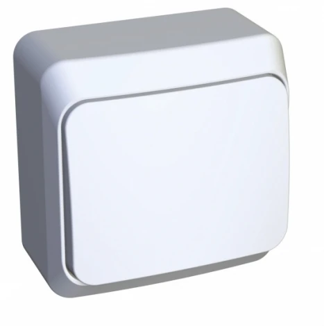 Выключатель накладной одноклавишный (белый) Systeme Electric Этюд KA10-001B