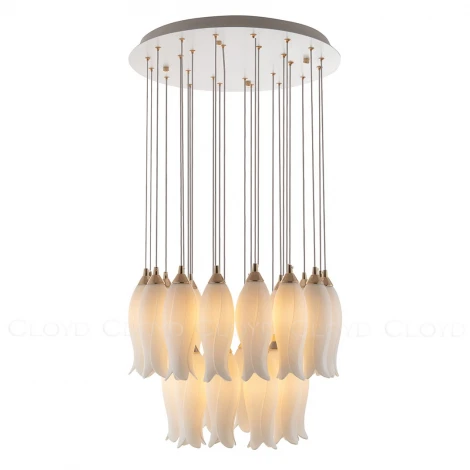 Потолочная люстра каскадная Cloyd Argana 11235 (цветы, птички)