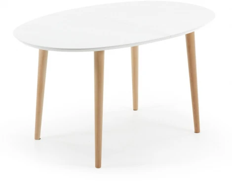 Стол обеденный La Forma (ex Julia Grup) Oqui (Белый/ МДФ,Бук,Дерево,Обработанная древесина)