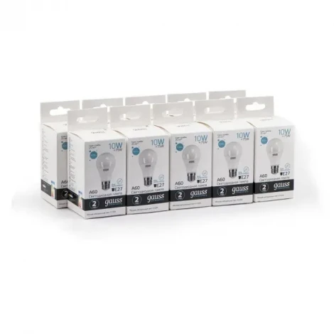 Лампочка светодиодная E27 10 Вт 880 lm 4100K нейтральное белое свечение Gauss Elementary 23220