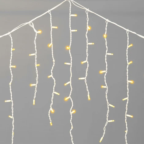 Гирлянда Бахрома 3,2 х 0,9 м желтая, 168 LED, белый провод каучук, IP65 Laitcom LL168-8-2Y