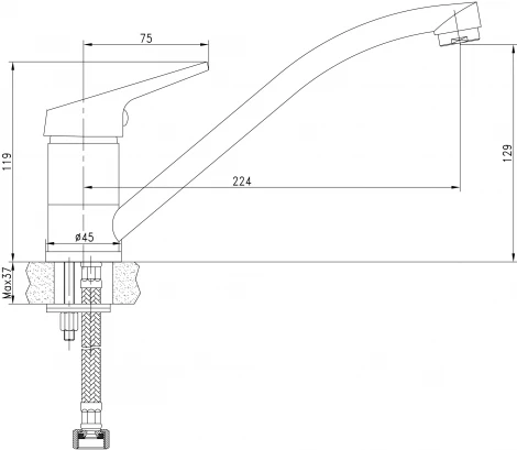 Смеситель Aquanet Round Handle SD90705 для кухонной мойки