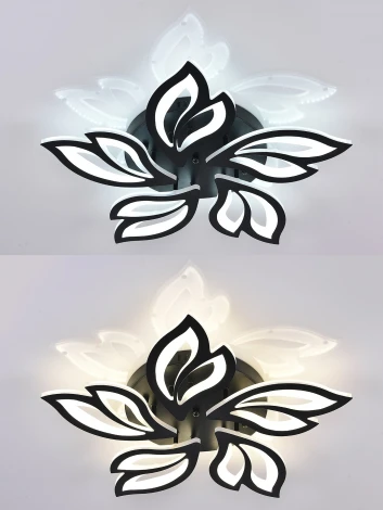 Потолочная люстра Natali Kovaltseva HIGH-TECH LED LAMPS 82006 BLACK (регулировка яркости, 220V, пульт управления, цветы)