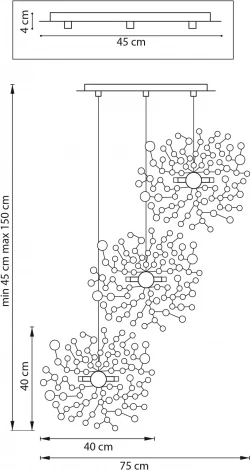 Подвесной светильник Lightstar Extra L3PR721134 (220V, на проводе, листья, ветки)