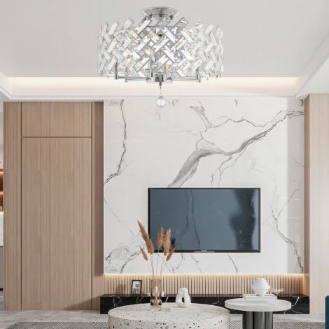 Потолочная люстра хрустальная на штанге Arte Milano Sorrento-7019 377019/6/50/470 CR (220V)