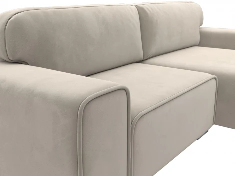 Диван угловой Лига-029 правый угол (Бежевый/Микровельвет) Лига Диванов арт.121917