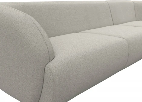 Диван угловой Лига-041 правый угол (Бежевый/Рогожка) Лига Диванов арт.125480