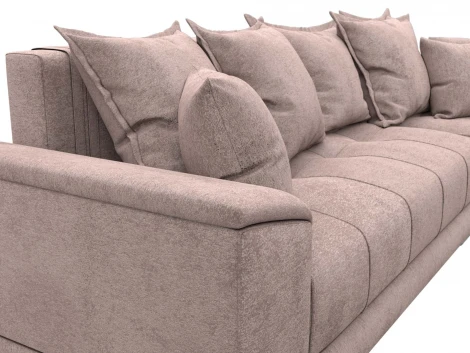 Диван угловой НордСтар правый угол (ДСП,Брус/Пластик/Велюр/Бежевый) Лига Диванов 127940