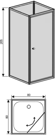 Душевая кабина RGW Andaman OLB-206 80 см, профиль хром