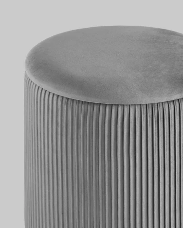 Пуф Шарлотта с ящиком велюр серый УТ000025559