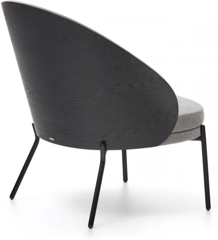 Кресло Eamy светло-серое из шпона ясеня с черной отделкой La Forma (ex Julia Grup) арт.150957